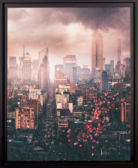 Balloons over NYC by David Drebin - Framed C-Type Print with Diamond Dust